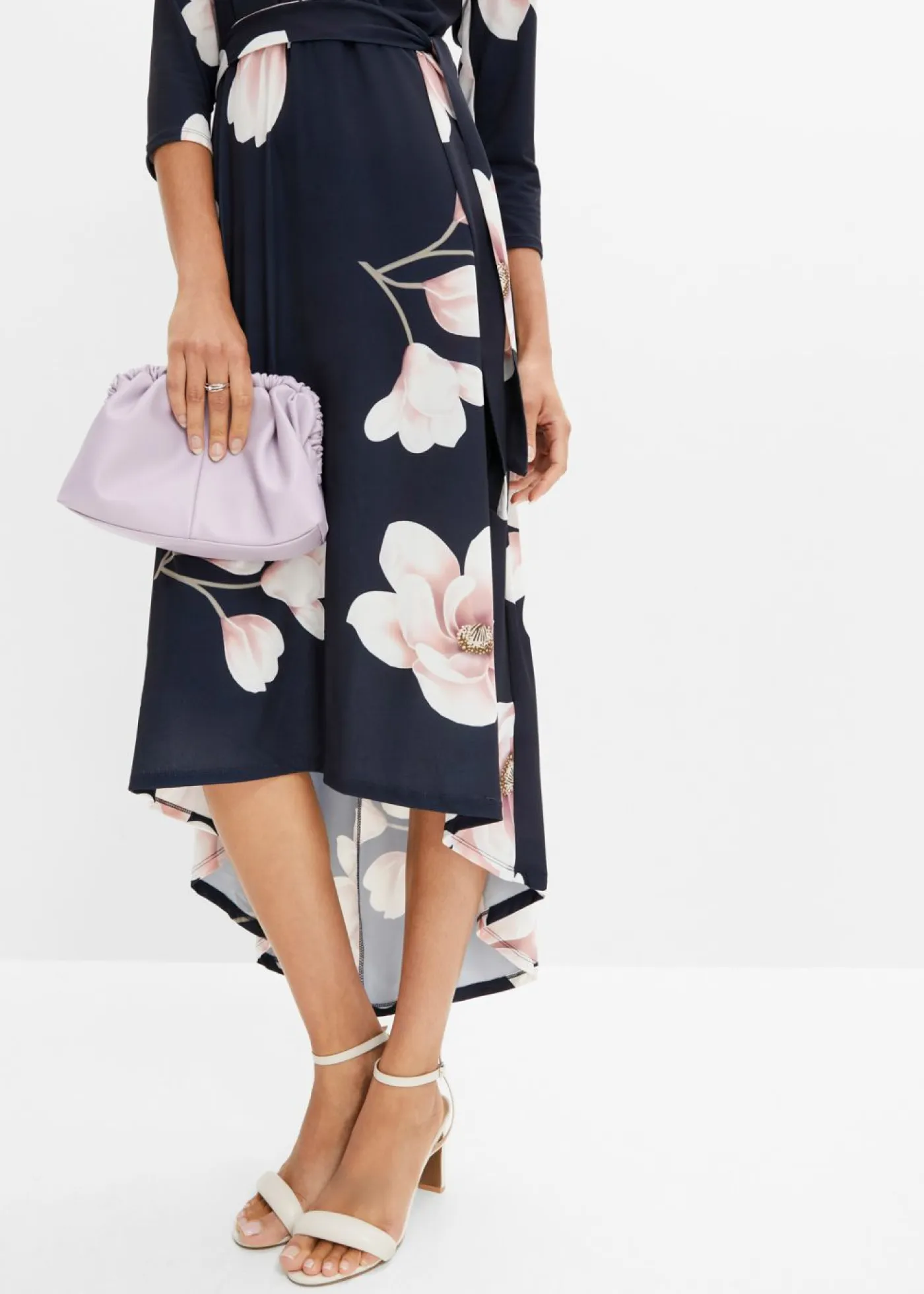 Mujer bonprix bonprix Vestido asimétrico de punto con cordón