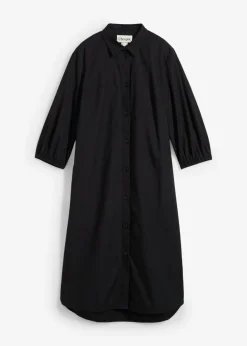 bonprix bonprix Vestidos>Vestido camisera de algodón ligero Negro