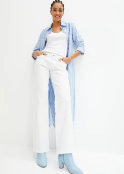 Mujer bonprix bonprix Vestido camisero a rayas con cordón