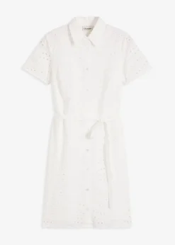 Mujer bonprix bonprix Vestido camisero con bordado calado