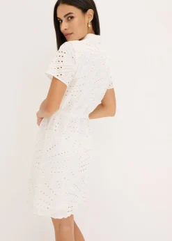 Mujer bonprix bonprix Vestido camisero con bordado calado