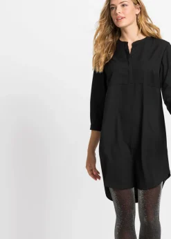 bonprix bonprix Esenciales|Vestidos>Vestido camisero con botonera corta Negro
