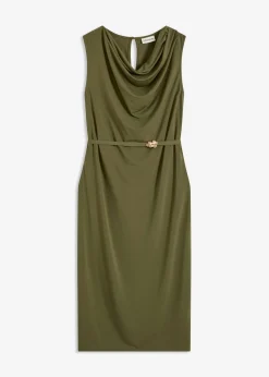 bonprix bonprix Vestidos>Vestido camisero con cinturón (conjunto de 2 piezas) caqui oscuro