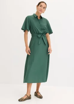 Mujer bonprix bonprix Vestido camisero con cordón