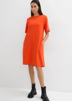 Mujer bonprix bonprix Vestido camisero con corte en A en mezcla de viscosa