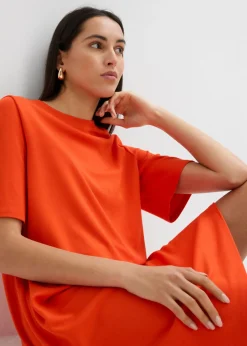 Mujer bonprix bonprix Vestido camisero con corte en A en mezcla de viscosa