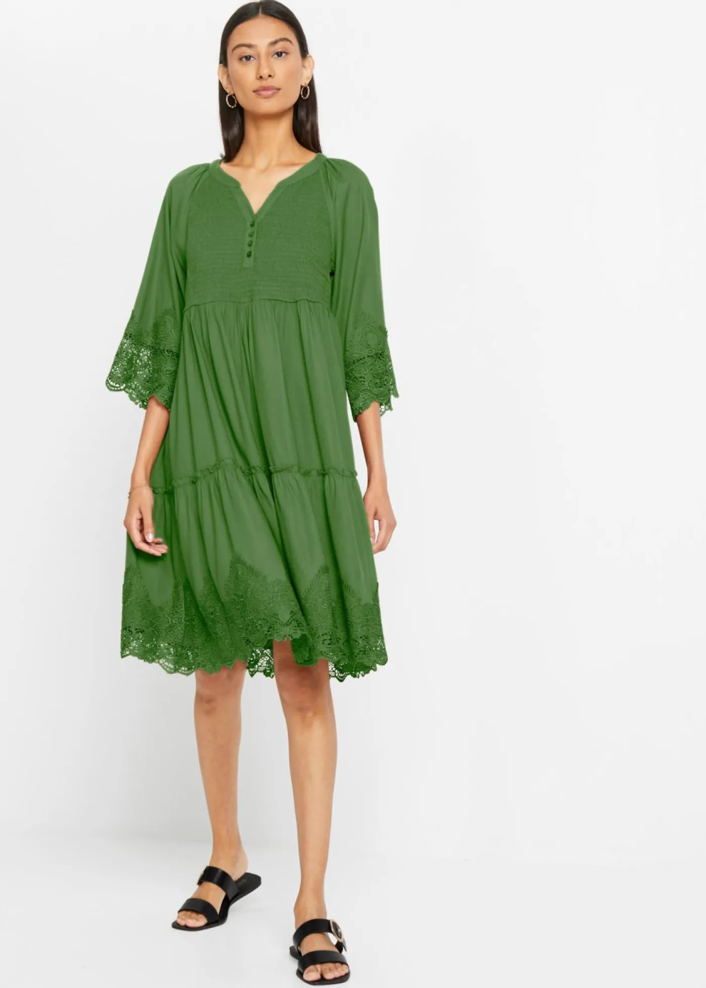 Mujer bonprix bonprix Vestido camisero con encaje