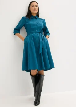 Mujer bonprix bonprix Vestido camisero con encaje y cordón