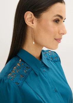 Mujer bonprix bonprix Vestido camisero con encaje y cordón