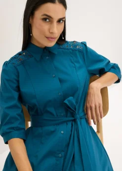Mujer bonprix bonprix Vestido camisero con encaje y cordón