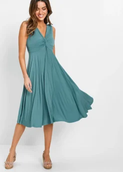 bonprix bonprix Vestidos>Vestido camisero con escote en V Turquesa cobalto mate