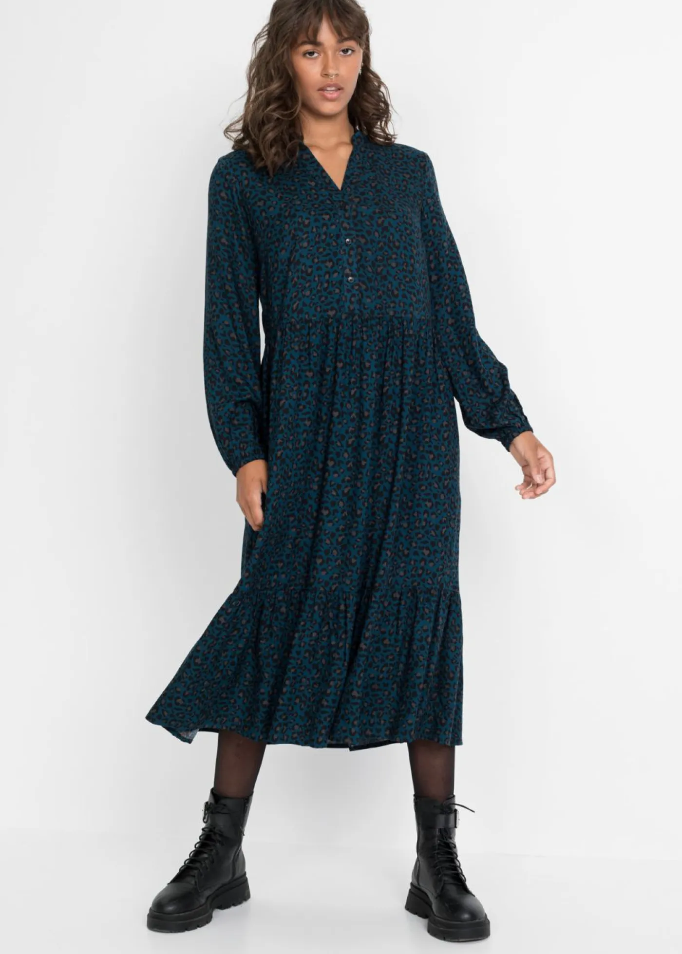 Mujer bonprix bonprix Vestido camisero con estampado de leopardo