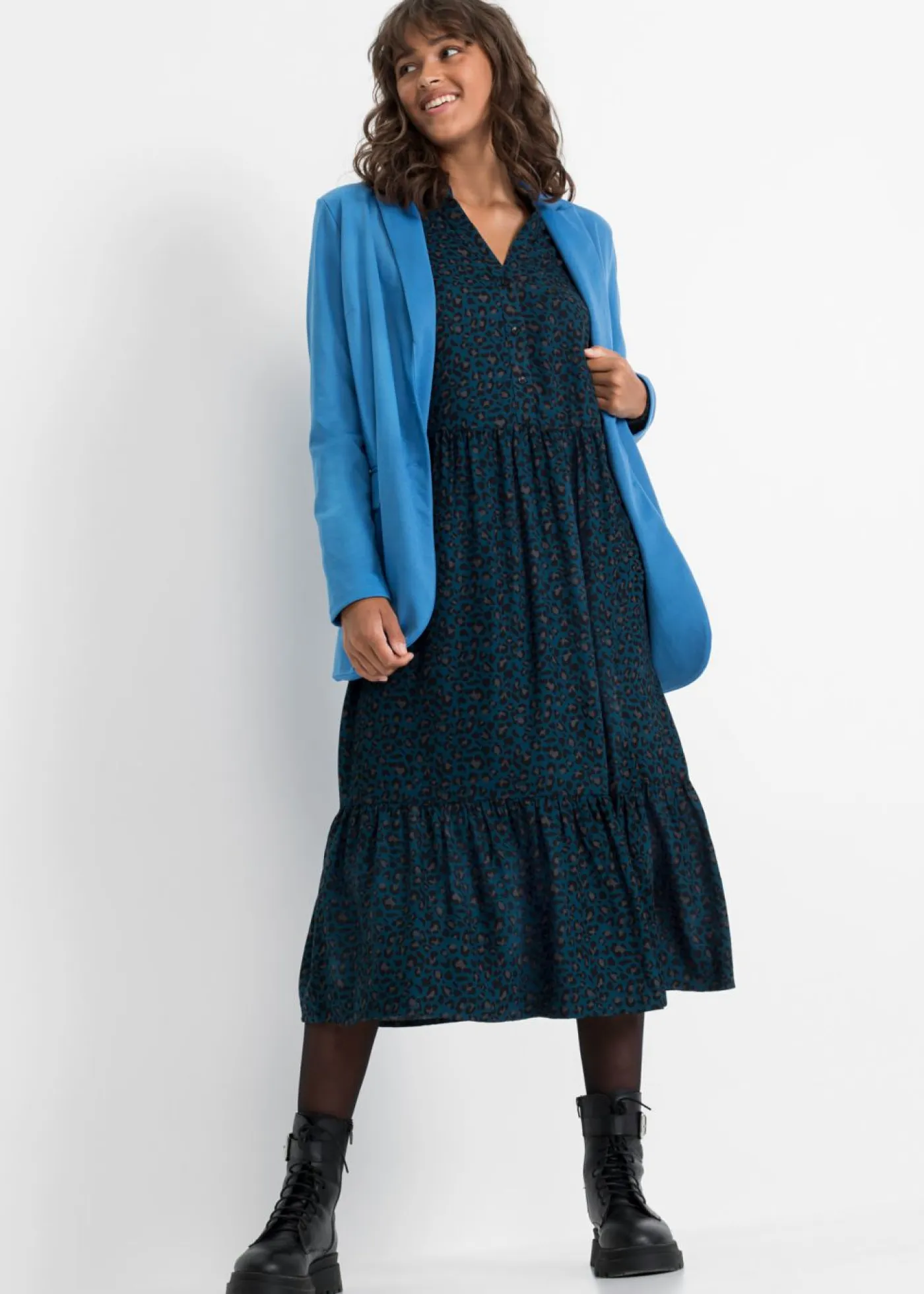 Mujer bonprix bonprix Vestido camisero con estampado de leopardo