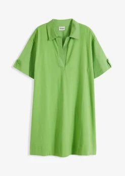bonprix bonprix Esenciales|Vestidos>Vestido camisero confeccionado con mezcla de algodón orgánico elástico Verde trébol