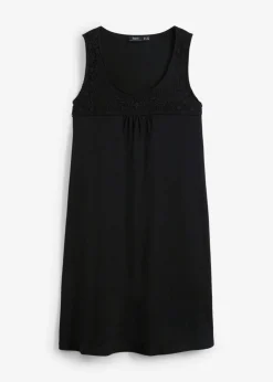 bonprix bonprix Vestidos>Vestido camisero de algodón orgánico puro Negro