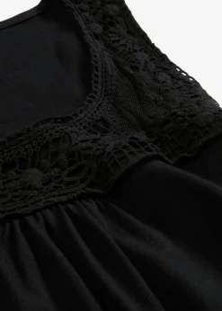 bonprix bonprix Vestidos>Vestido camisero de algodón orgánico puro Negro