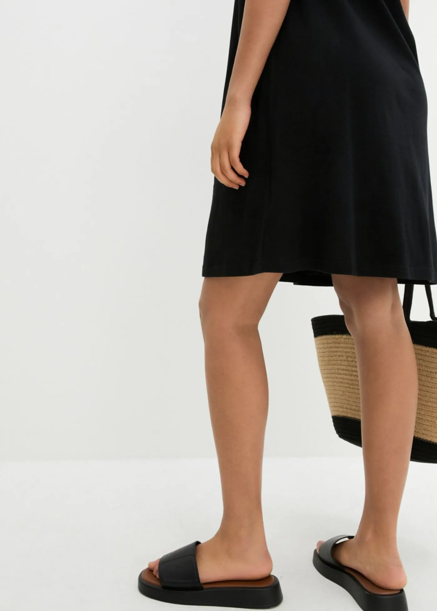 bonprix bonprix Vestidos>Vestido camisero de algodón orgánico puro Negro