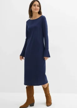 bonprix bonprix Básicos|Vestidos>Vestido camisero de algodón puro Azul marino