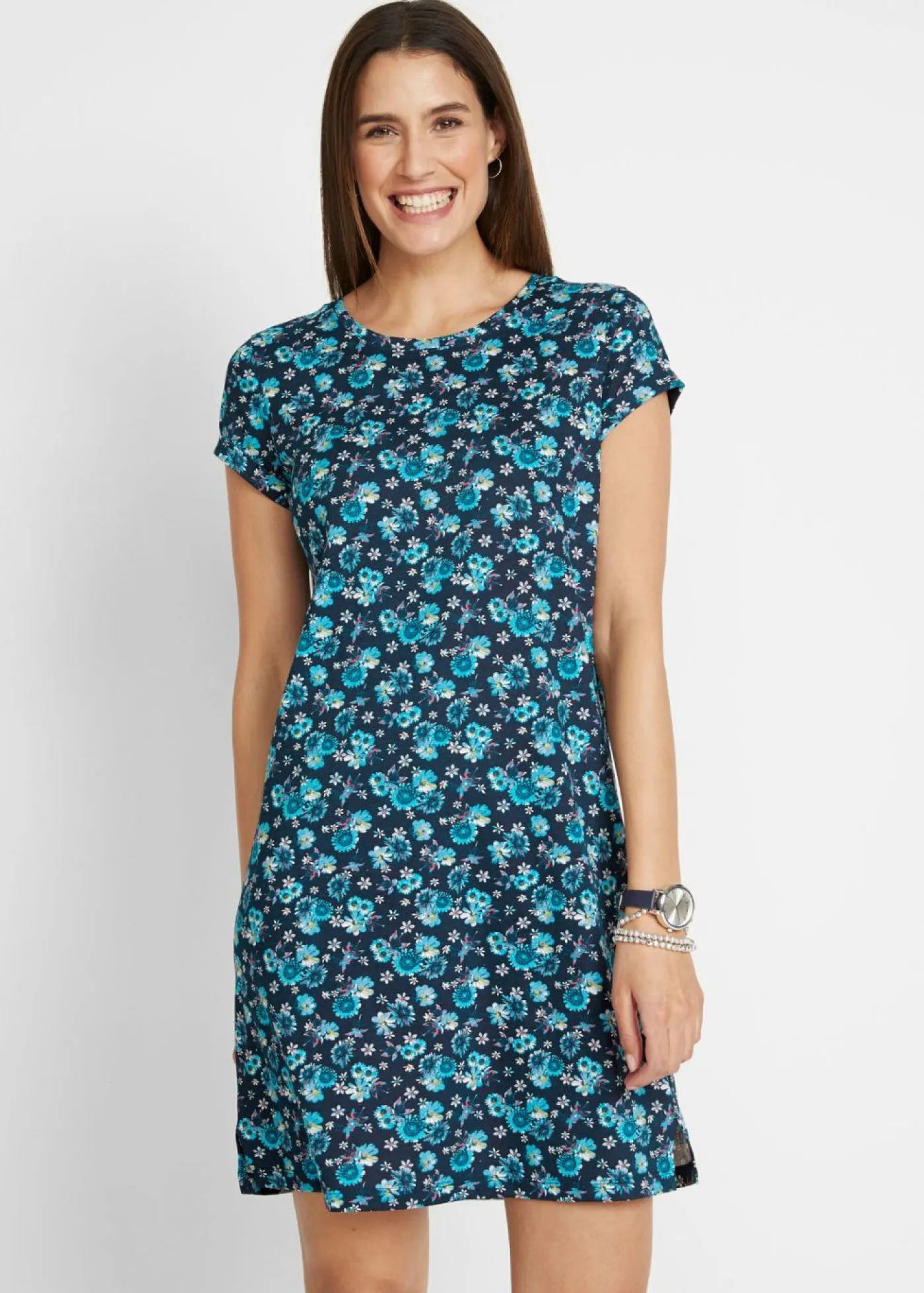 Mujer bonprix bonprix Vestido camisero de algodón puro con aberturas laterales (2 unidades)