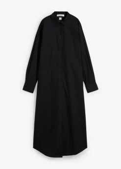 bonprix bonprix Esenciales|Vestidos>Vestido camisero de algodón puro Negro