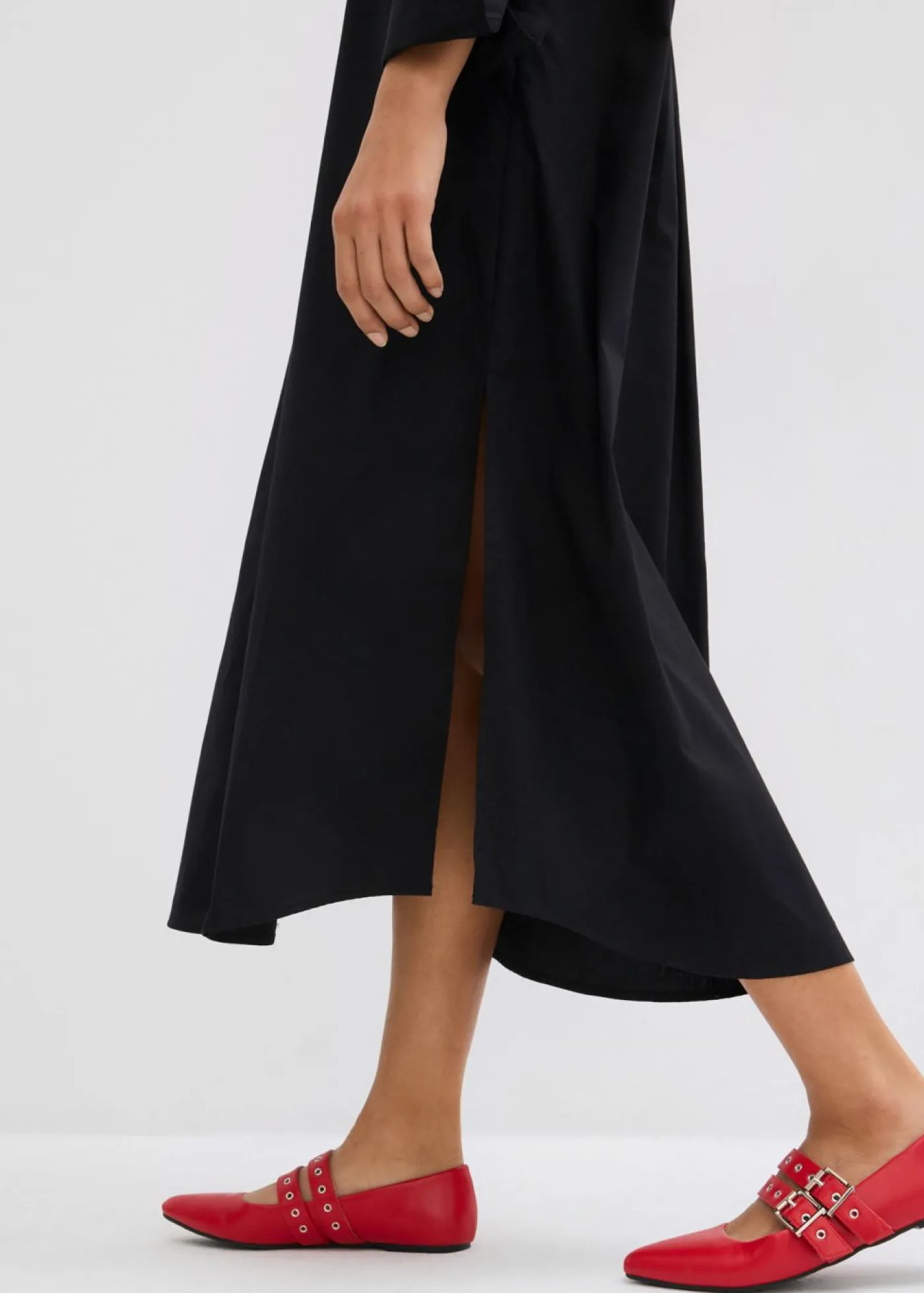 bonprix bonprix Esenciales|Vestidos>Vestido camisero de algodón puro Negro