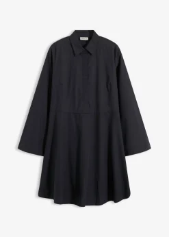 bonprix bonprix Vestidos>Vestido camisero de algodón puro Negro