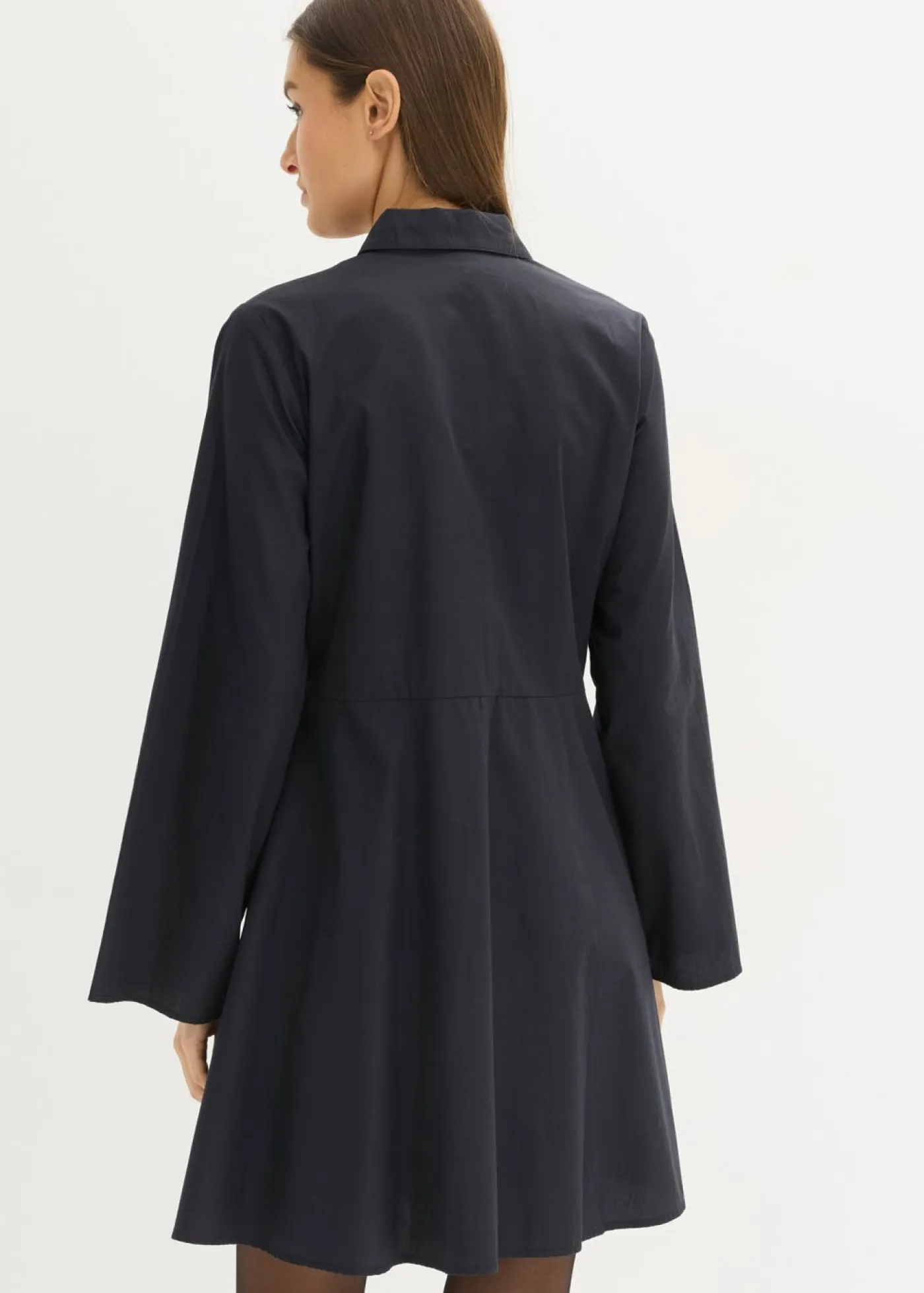 bonprix bonprix Vestidos>Vestido camisero de algodón puro Negro