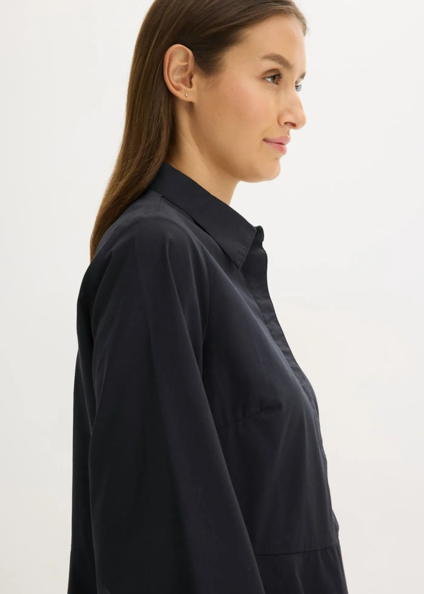 bonprix bonprix Vestidos>Vestido camisero de algodón puro Negro