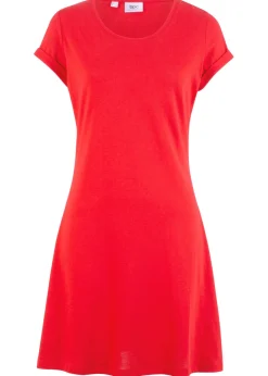 bonprix bonprix Básicos|Vestidos>Vestido camisero de algodón orgánico puro fresa