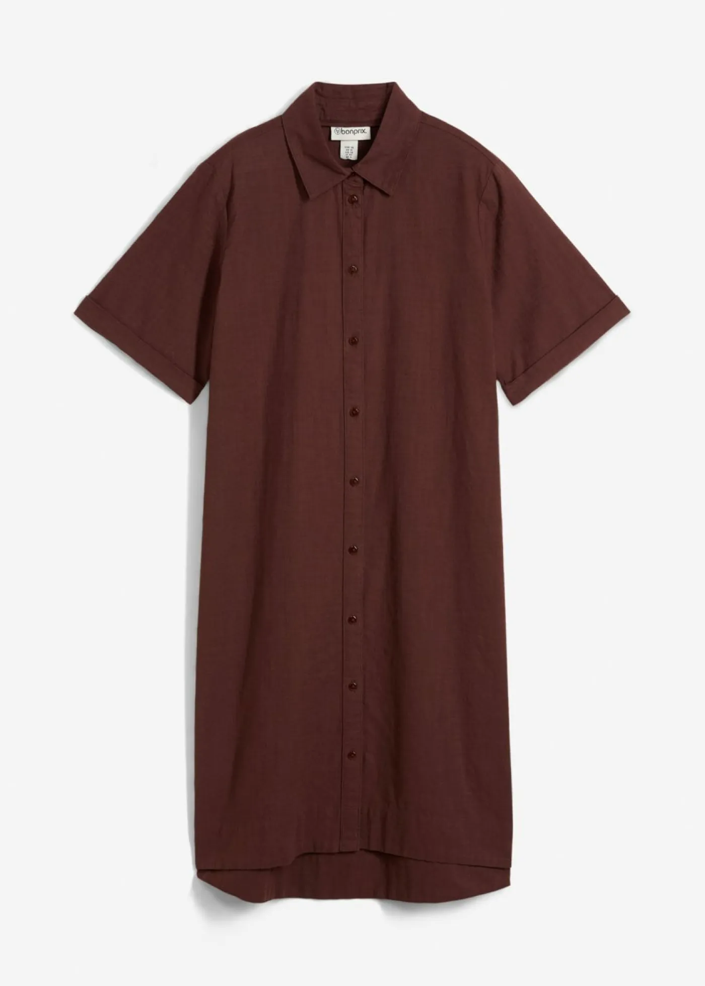 bonprix bonprix Vestidos>Vestido camisero de algodón puro Marrón tierra