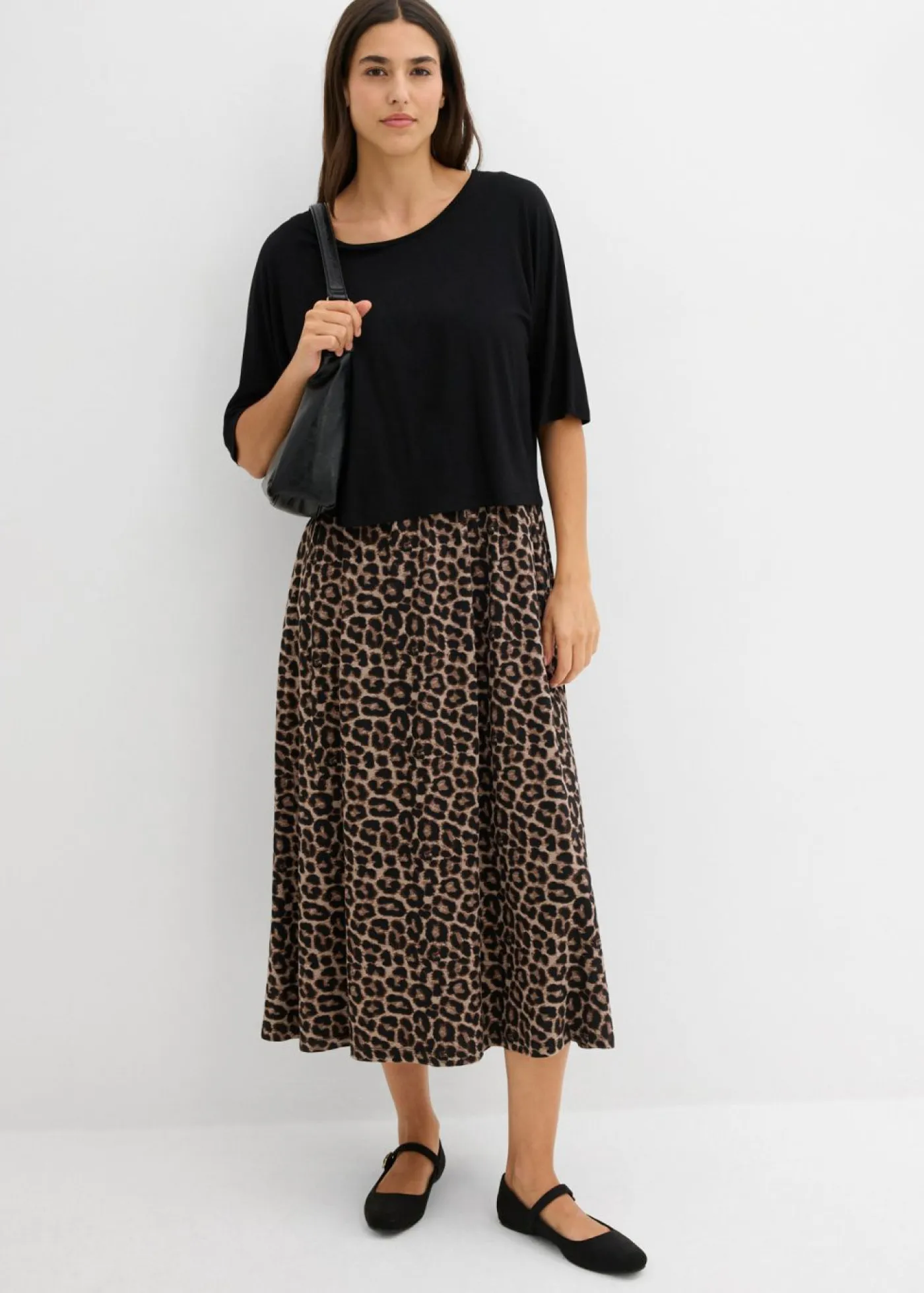 bonprix bonprix Vestidos|Novedades>Vestido camisero de algodón puro Negro