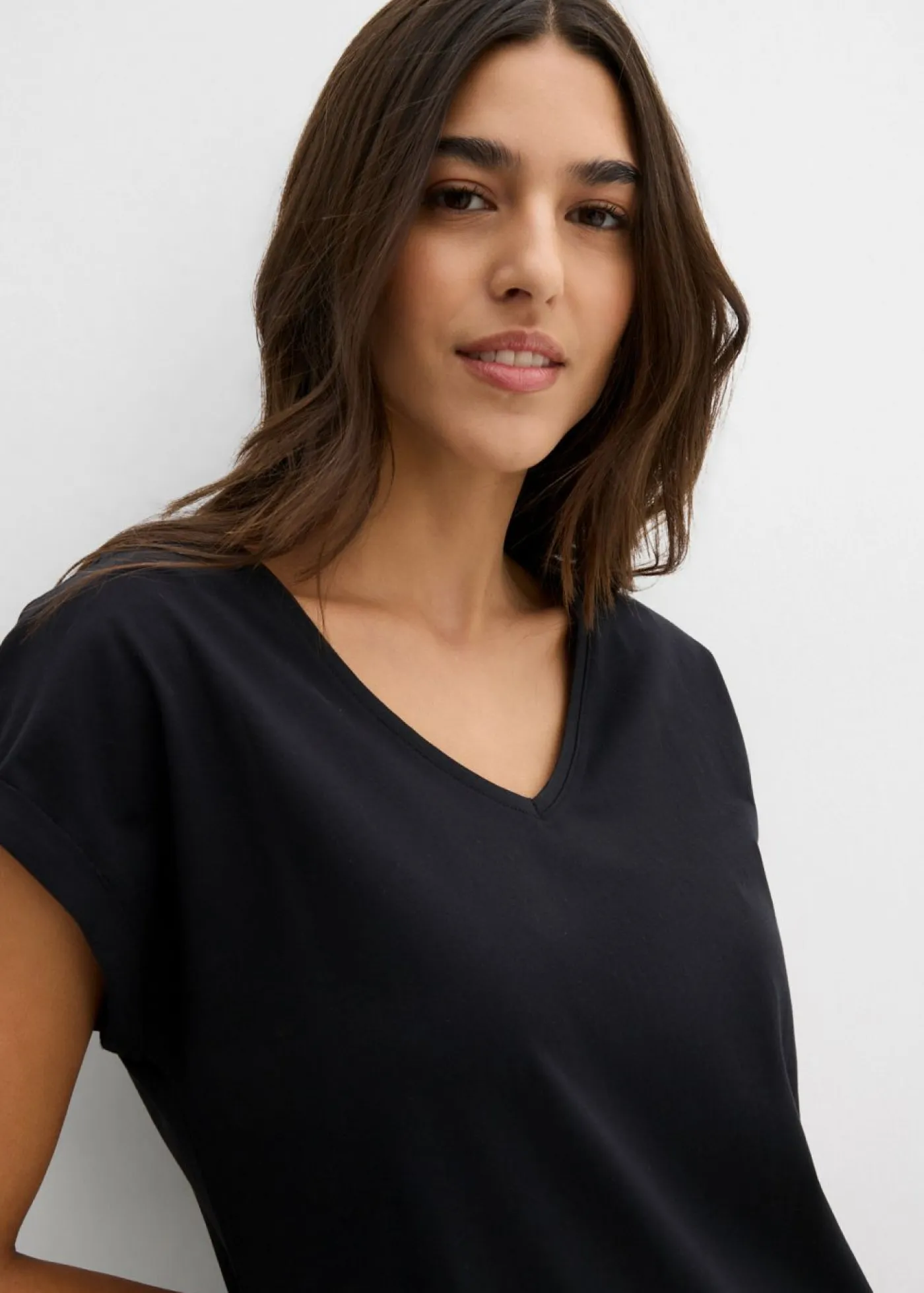 bonprix bonprix Básicos|Vestidos>Vestido camisero de algodón orgánico puro (2 unidades) Negro + verde agua