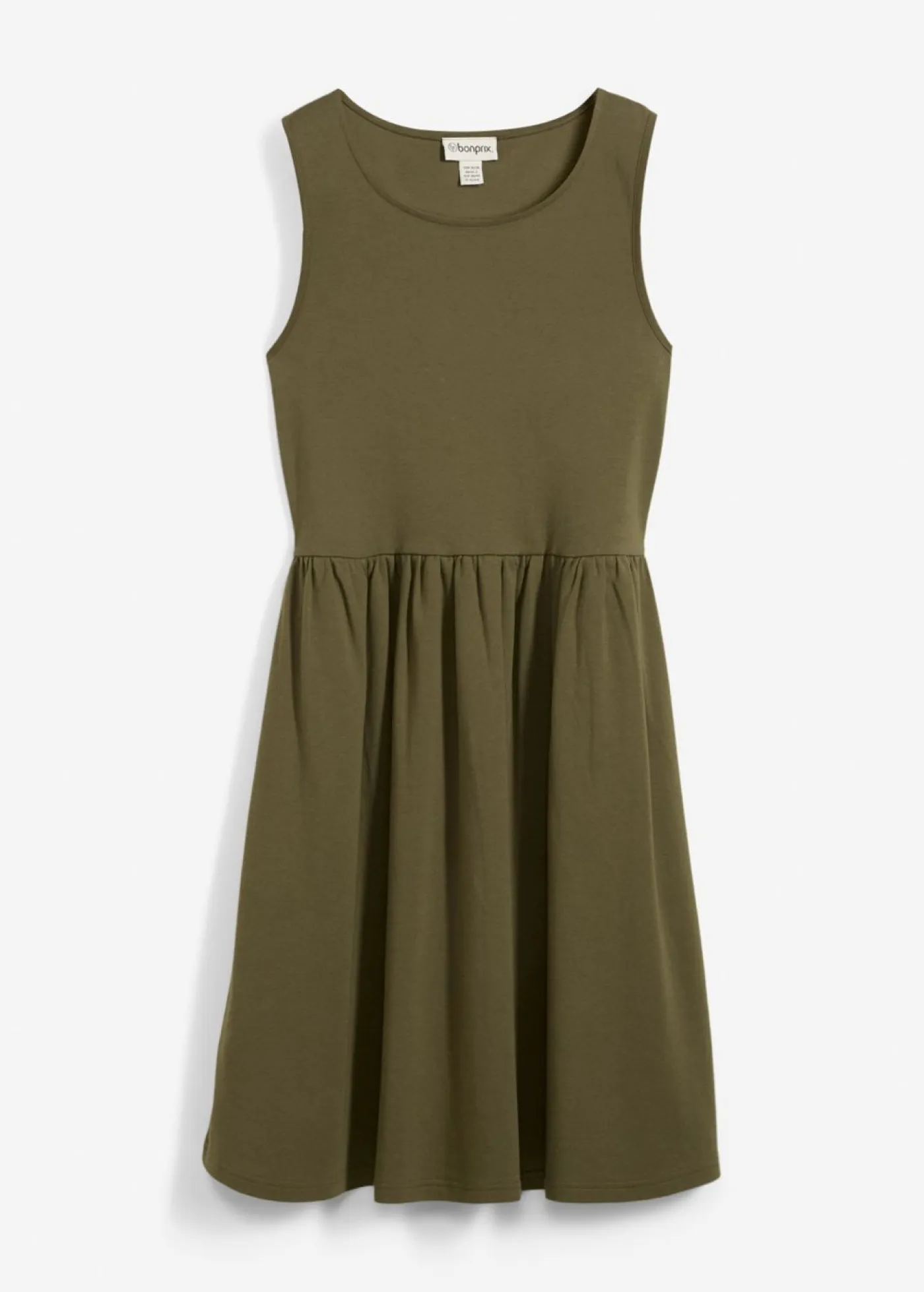 bonprix bonprix Vestidos>Vestido camisero de algodón puro con bolsillos Verde oliva oscuro