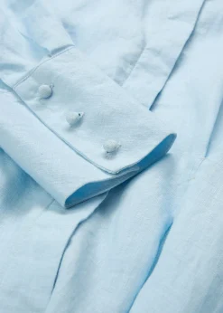 bonprix bonprix Premium|Vestidos>Vestido camisero de lino puro Azul hielo