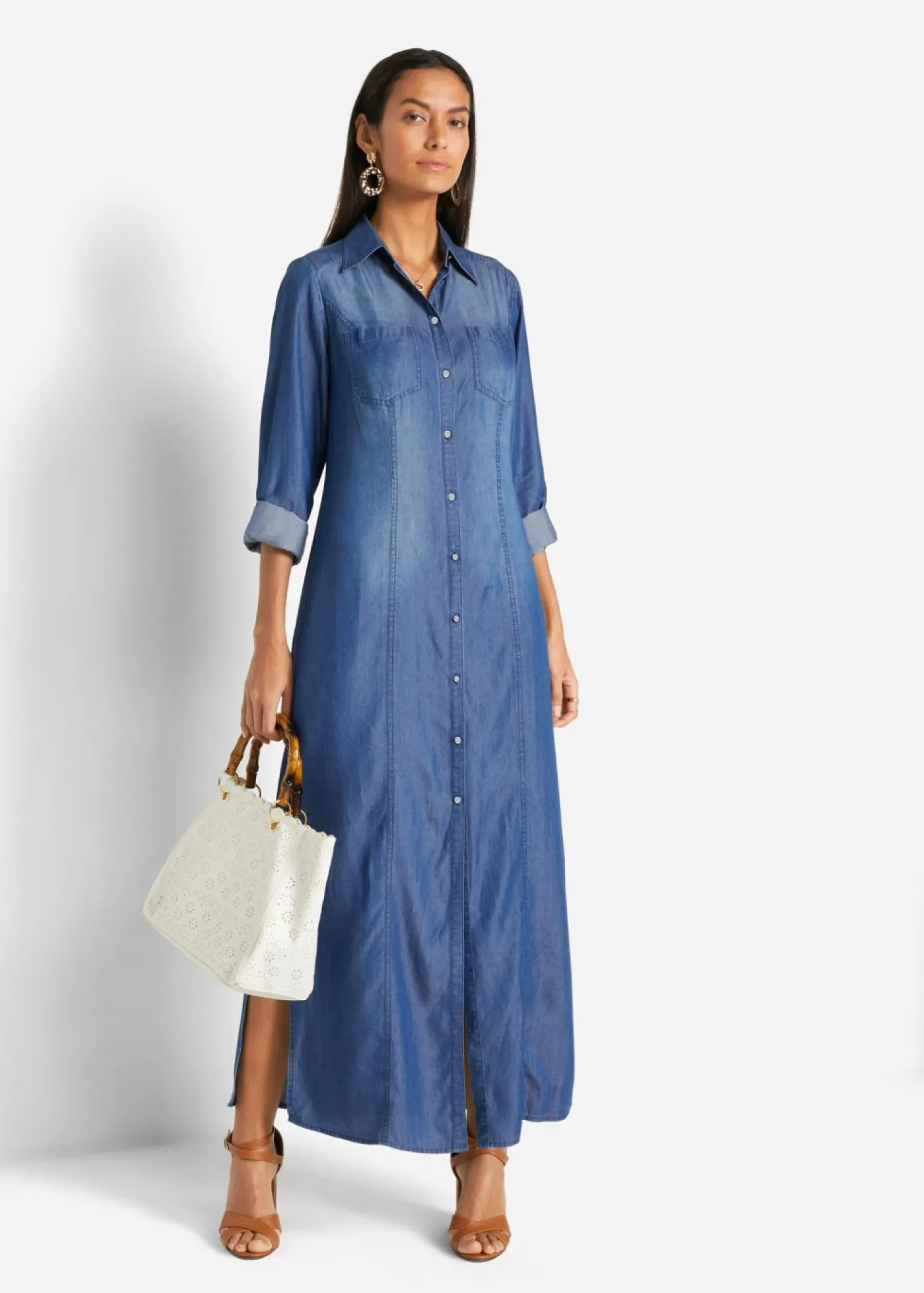 Mujer bonprix bonprix Vestido camisero de lyocell TENCEL鈩