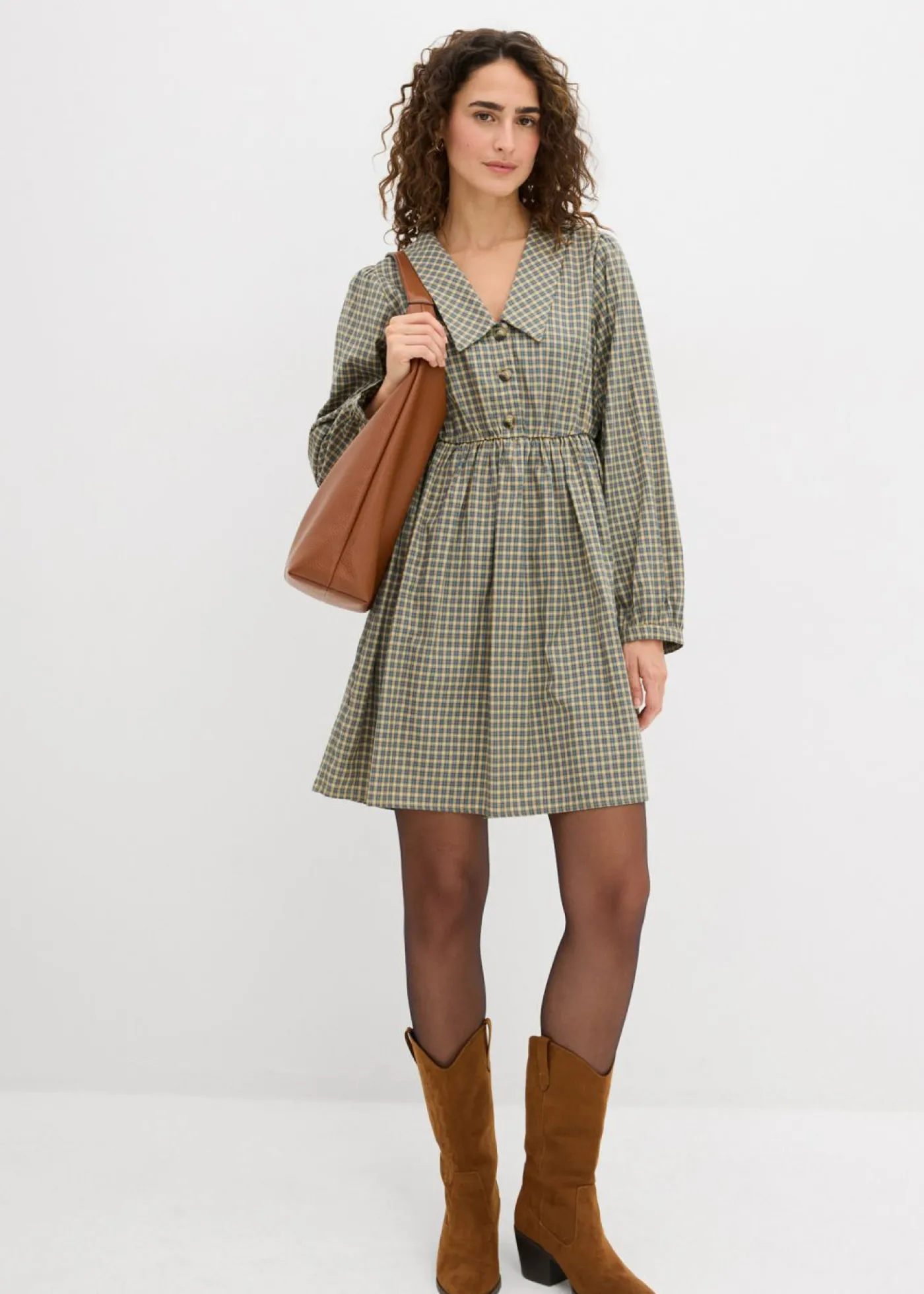 Mujer bonprix bonprix Vestido camisero de mezcla de algodón