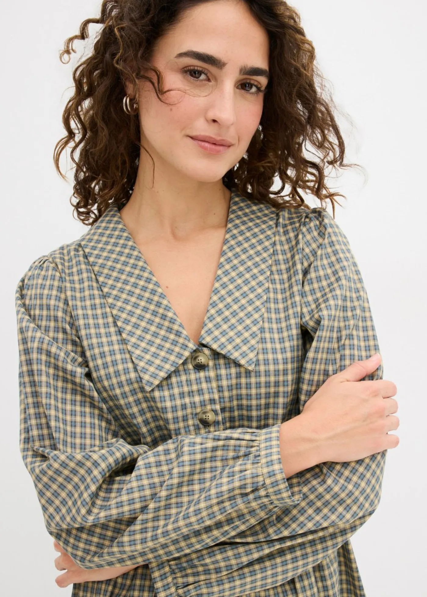 Mujer bonprix bonprix Vestido camisero de mezcla de algodón