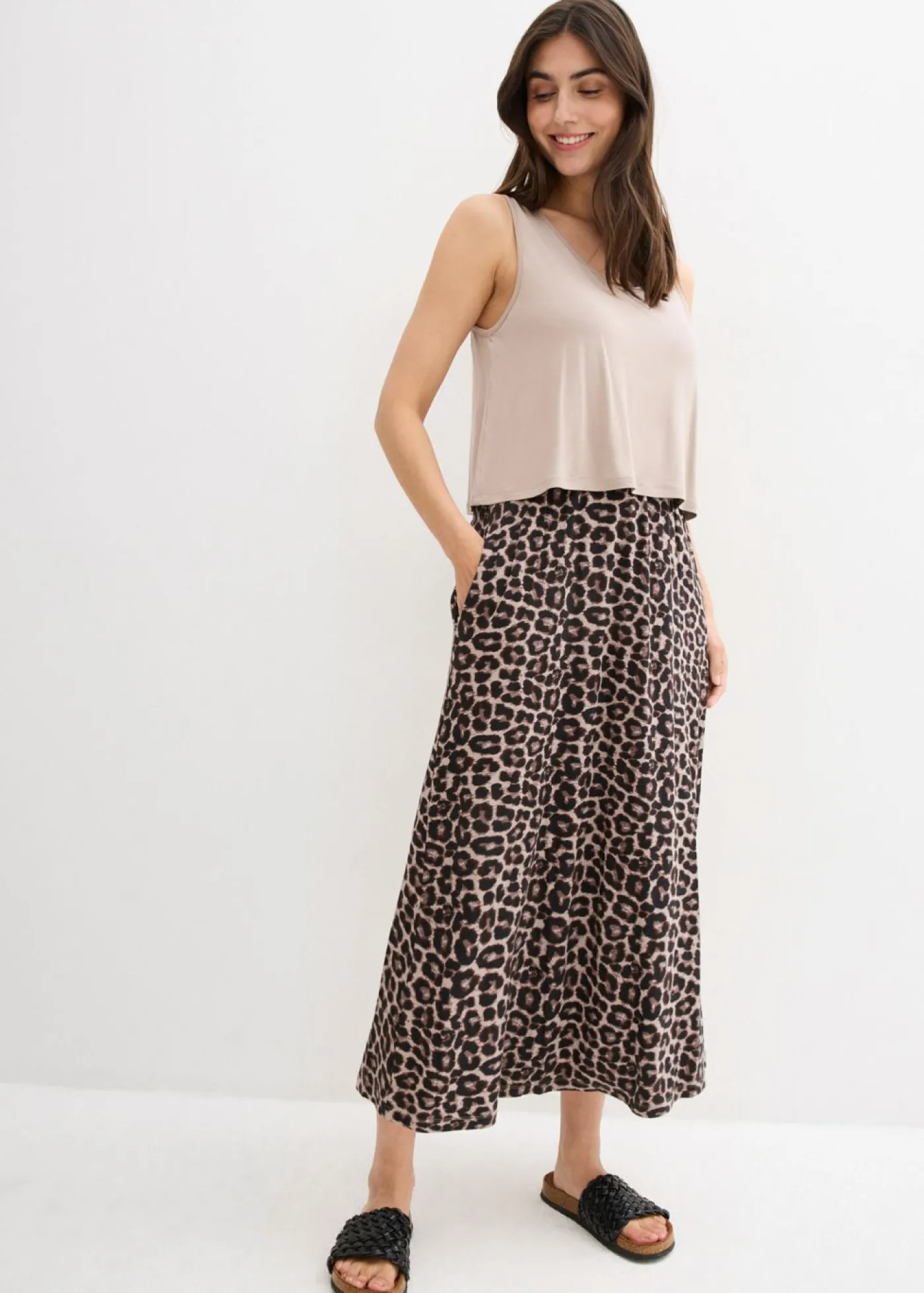 Mujer bonprix bonprix Vestido camisero de mezcla fluida de viscosa y elastano