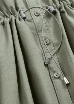 bonprix bonprix Vestidos|Novedades>Vestido camisero de mezcla de lino y algodón Verde oliva