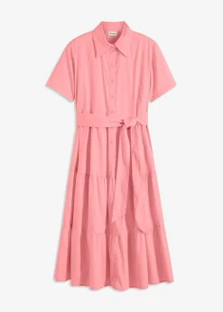 bonprix bonprix Vestidos>Vestido camisero de mezcla de algodón elástico rosa pálido