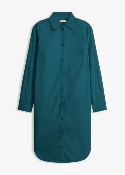 bonprix bonprix Vestidos|Novedades>Vestido camisero de popelín de algodón verde pimiento