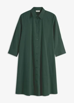 bonprix bonprix Vestidos|Novedades>Vestido camisero de popelín verde sombra