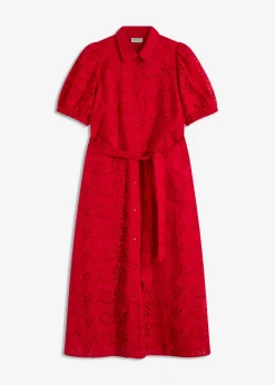 Mujer bonprix bonprix Vestido camisero de punto calado de algodón puro