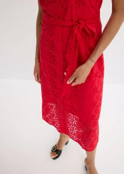 Mujer bonprix bonprix Vestido camisero de punto calado de algodón puro