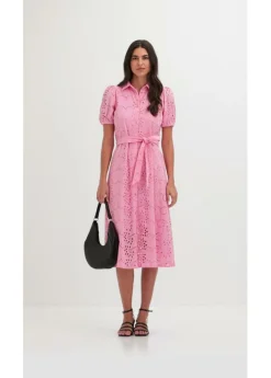 Mujer bonprix bonprix Vestido camisero de punto calado de algodón puro