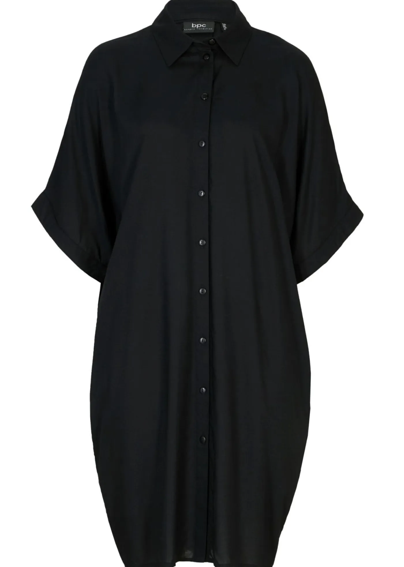 bonprix bonprix Esenciales|Vestidos>Vestido camisero de viscosa fina Negro