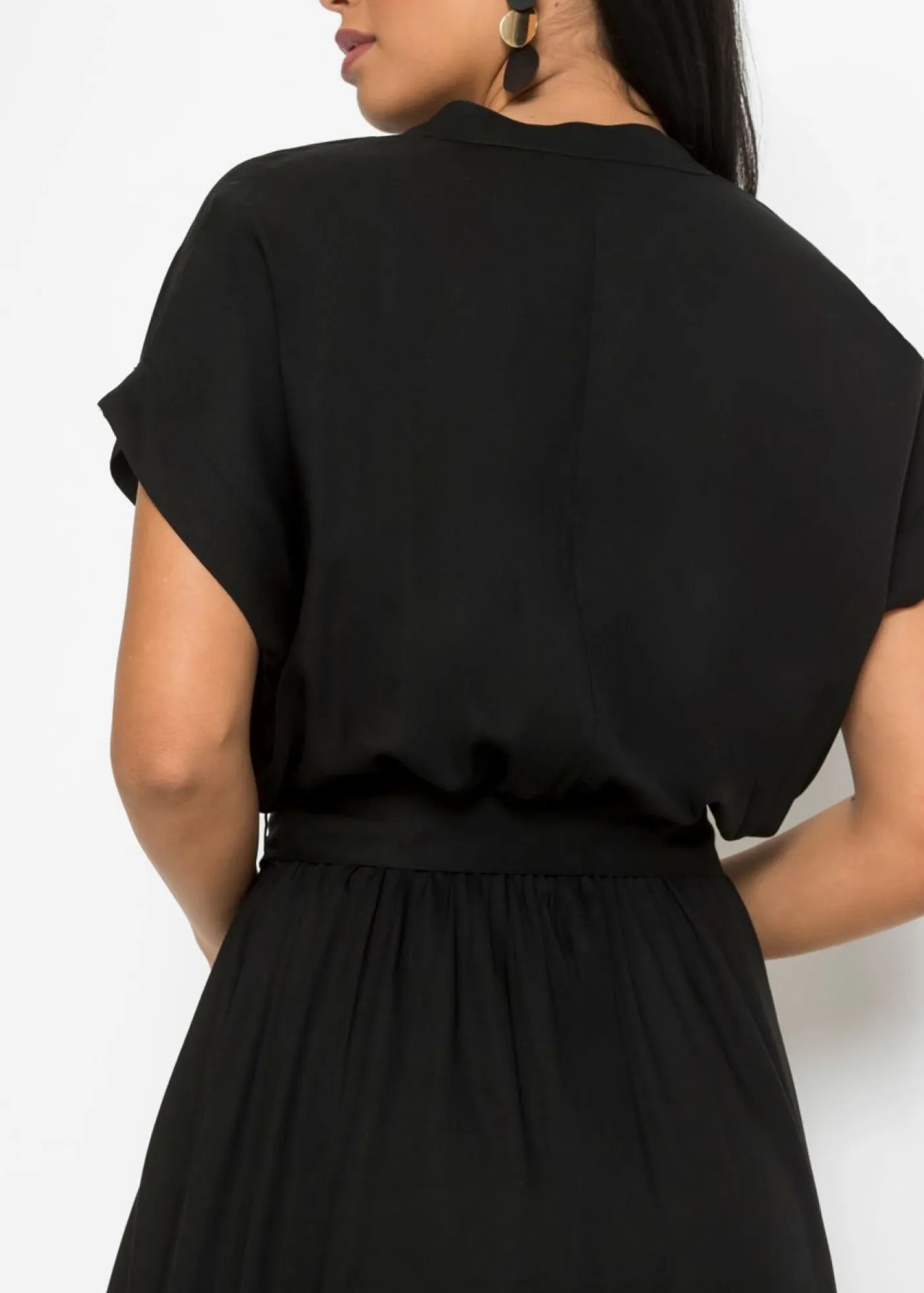 bonprix bonprix Vestidos|Novedades>Vestido camisero de viscosa fluida Negro