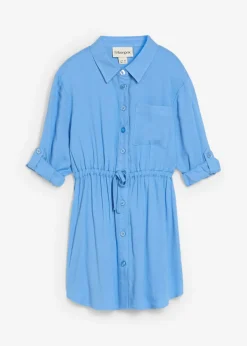 bonprix bonprix Ropa 2 A 9 Años·Vestidos Y Faldas>Vestido camisero de viscosa fluida azul provenzal