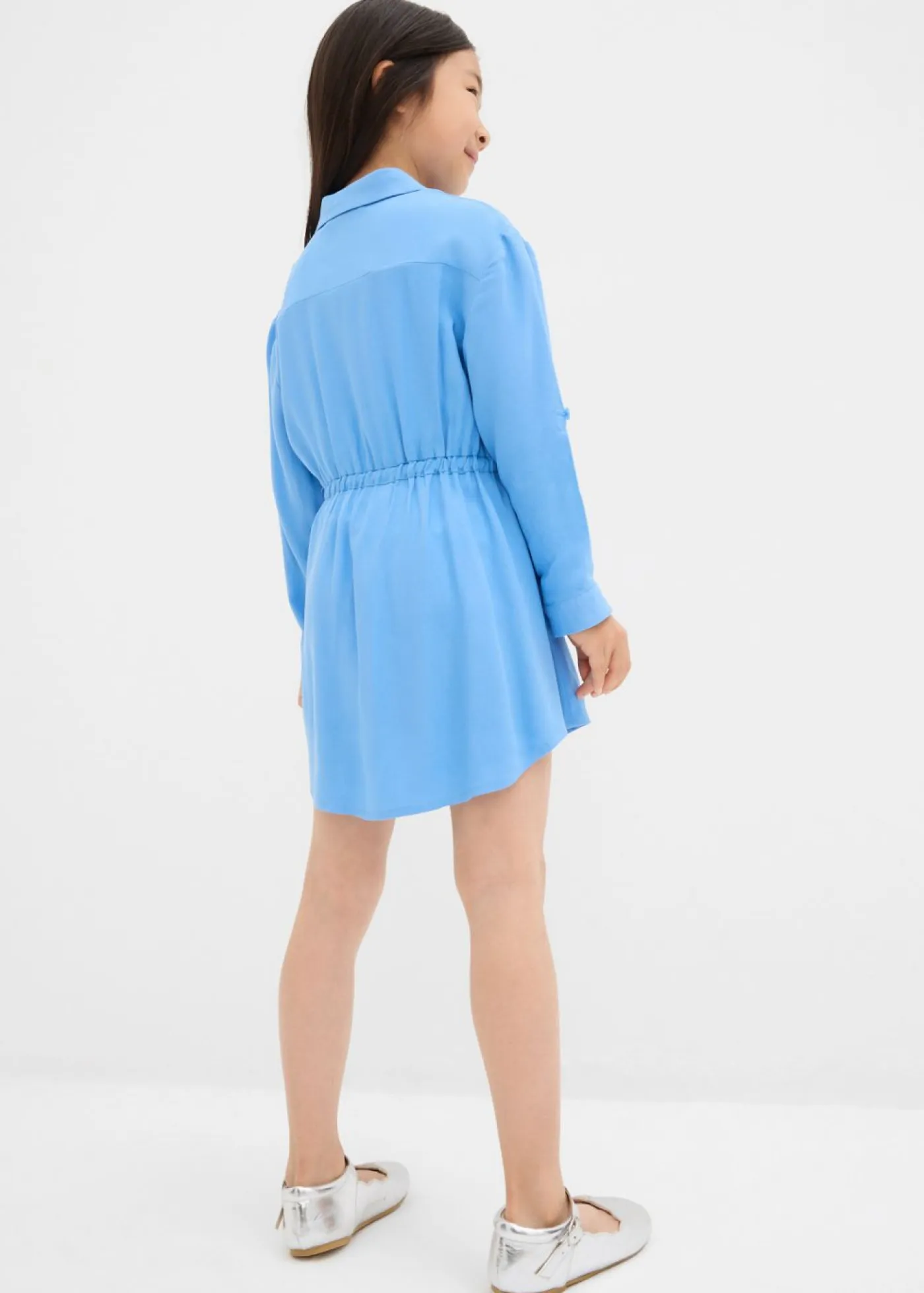 bonprix bonprix Ropa 2 A 9 Años·Vestidos Y Faldas>Vestido camisero de viscosa fluida azul provenzal