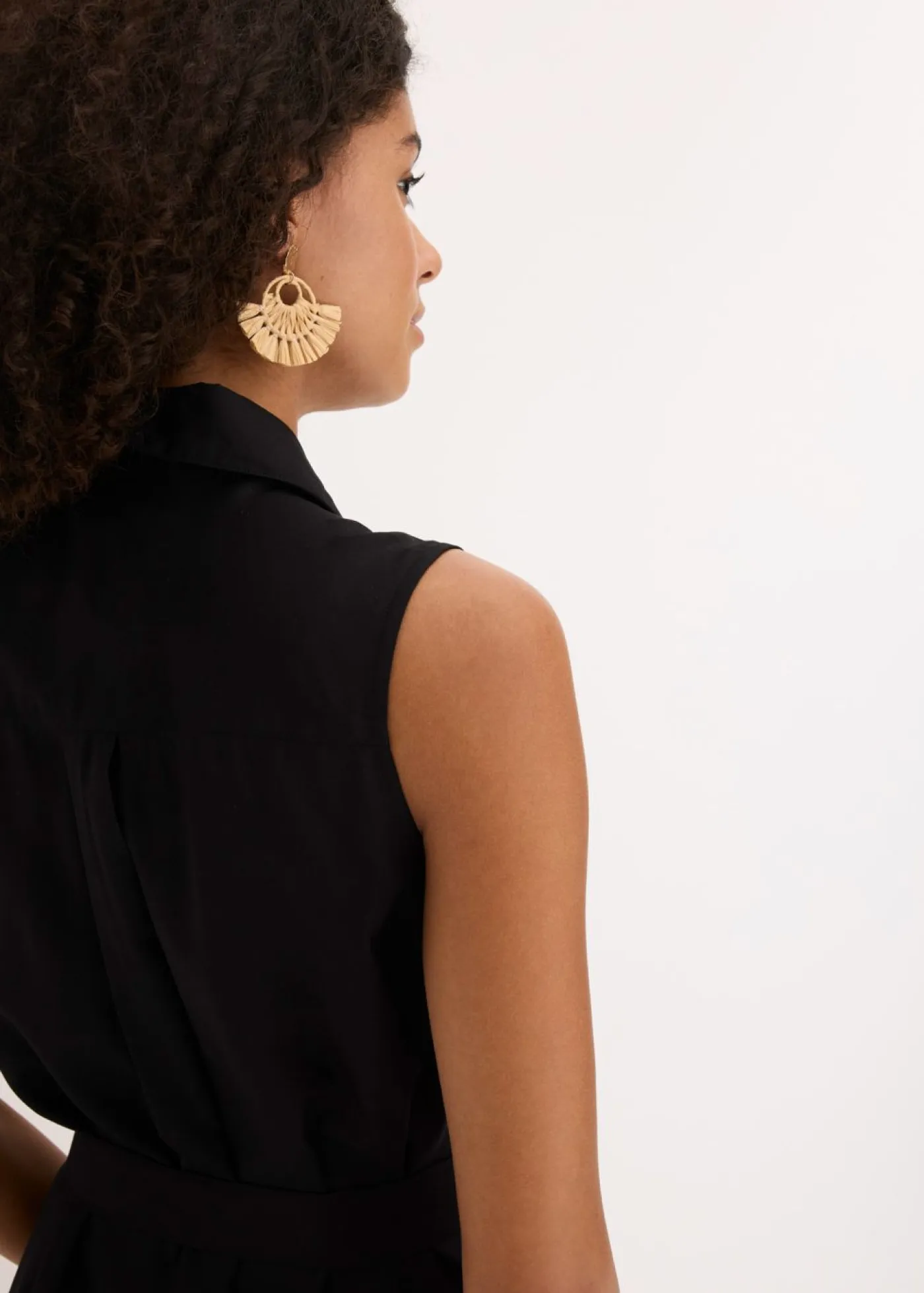 bonprix bonprix Vestidos>Vestido camisero de viscosa Negro